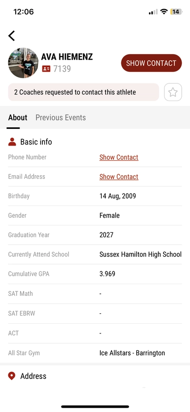 Athlete Profile